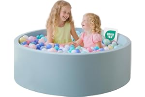 XH.EASY GO Ball Pit for Toddlers Baby Ball Pits Soft Memory Foam Ball Pits Round Kids Ball Pit Indoor Game Play Ball Pool 35.4''x11.8'' (Lightblue, NO Balls)