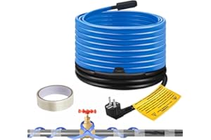 Hojalis 8M Cavo Riscaldante Antigelo, Cavo Riscaldante 230V, 25 W/M Cavo Riscaldante Con Termostato, Cavo Riscaldante Autoregolante, Cavo Di Riscaldamento Impermeabile Per Tubazioni