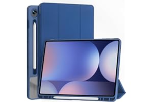 TXWLLIU Etui do Samsung Galaxy Tab S10 Lite/S10 FE/S9 FE 10,9 Cala z Podstawką, Etui Ochronne na Tablet z Potrójną Podstawką, Automatyczne Budzenie/Usypianie, Ciemnoniebieski