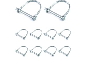 QWORK® 10 stycken vikbara sprintar i D-form, kolstål vikbara sprintar säkringsstift för bondgård gräsmatta trädgård – 6 x 50