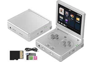 Whatsko RG35XXSP Console de Jeu Portable Rétro avec 5500+ Jeux,Ecran Flip 3.5 inch IPS Screen Linux System,Support HDMI TV Output 5G WiFi Bluetooth 4.2 Built-in 64G TF Card(Argent)