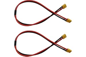 Boladge 2 pièces Câble d'extension Adaptateur Mâle vers Femelle Connecteur XT60 avec Fil Silicone 12AWG 50CM pour Batterie RC lipo