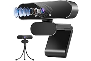 Dancial USB Webcam for PC with Tripod stand, HD 1080P/30fps Webcam with Microphone for PC/Desktop/Laptop Computer Web Cam, 120°Wide-Angle Web Camera for YouTube/Zoom/Skype/Chatting/Conferencing/Gaming