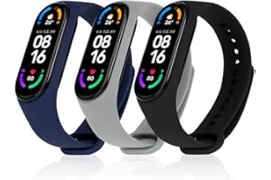 Ainiv Pasek do modelu Xiaomi Mi Band 7, Mi Band 6, Mi Band 5, Mi Band 4, Mi Band 3, silikonowy, dzianinowy, ze stali nierdzewnej, zapasowy, regulowany, sportowy, 1, 2, 3, 20 szt.