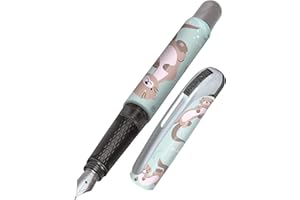 ‎ONLINE Online Füller College Otter mit M-Feder I Füller Grundschule mit coolem Tier-Design & Clip I Allergikerfreundlich, leicht & ergonomisch I Füllhalter inkl. blauer Tintenpatrone I Made in Germany