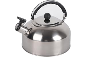 TYTOGE 3L Tea Kettle,Stainless Steel Whistling Camping Bottle,Lightweight Tea Pot for Camping Trips Hiking Cooking Barbecue (Stainless steel color)