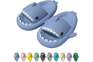 KEYUSHOP Cartoon Shark Sliders for Kids, Super Soft Cloud Shark Slippers for Toddlers Boys Girls Non-Slip Open Toe Sandals Bathroom Shower Slippers Pillow Beach Slippers for Indoor Outdoor