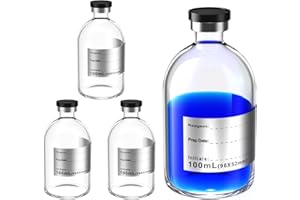 Biomed Solutions Flacone sterile vuoto sigillato con tappo in gomma butilica e chiusura a scatto, tubo in vetro borosilicato tipo 1, confezionato singolarmente (100 ml, 4 pezzi)