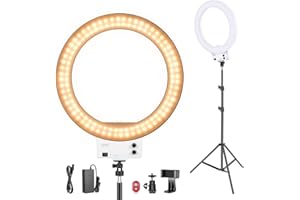 Neewer Ring Light 48cm LED Lumière Anneau Blanche 42W 3200-5600K, avec Pied, Sabot, Porte-Smartphone pour Maquillage, Vidéo Youtube par Appareil Photo/Smartphone