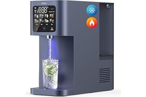 TOKIT T1 Ultra Auftisch Umkehrosmoseanlage, (5-100°C) Warm- und Kaltwasserspender Wasserkühler mit 8 Temperatureinstellungen, NSF/ANSI 58-Standard, Reinheitsverhältnis 3:1