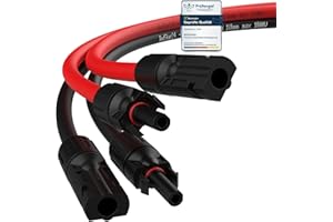 ‎REDSTAR24 RedStar24 Solarkabel Verlängerung 6mm² - 2m - UV-beständig, Photovoltaik Kabel, PV Kabel, Solar Verlängerungskabel IP68 für Solarpanel, Wechselrichter & Laderegler - langlebig