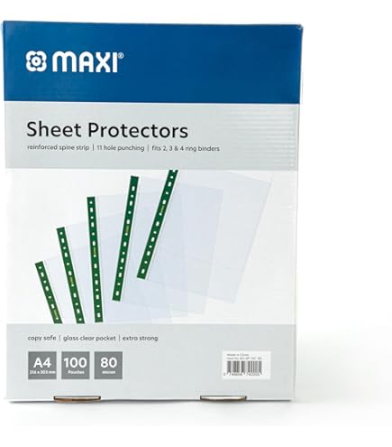 30-Pack Clear Document Protectors - 8.7x12.2" A4 Heavy Duty Sheet Protectors