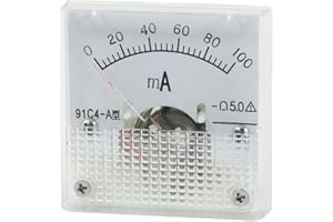 UXCELL sourcing map Analogico Corrente Pannello Metro CC 0-100mA 91C4 Amperometro per Automobilistico Circuito Test In carica Batteria Ampere Tester Indicatore Confezione 1