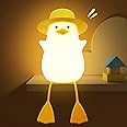 Duck Night Light, Duck Gifts for Girl, Kids Night Light Lamp Gifts Bedside Lamp for Nursery, ABS+SIL, Touch Control, Portable and Rechargeable Dimmable, Birthday Gifts for Boys Girls ( Duck with Hat)