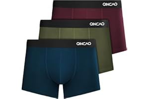 QINCAO Boxer Uomo Cotone 3 Pezzi - Mutande Uomo Senza Etichette, Confortevoli e Traspiranti, Confezione Portatile da Viaggio