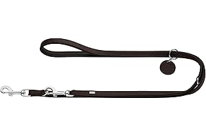 HUNTER Comfort regulowana smycz dla psów, skórzana, prosta, wytrzymała, elastyczna, 2 x 200 cm, ciemnobrązowa