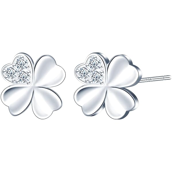 Quattro-Foglie Clover Zirconia Pendente Collane Donne Collana Argento