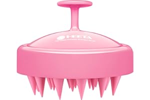 HEETA Brosse Massage Cuir Chevelu avec Poils en Silicone Souple, Brosse Cuir Chevelu pour l'exfoliation du Cuir Chevelu et Stimule la Croissance des Cheveux-Rose