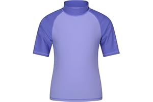 Mountain Warehouse Short Sleeves Kids Rash Vest - UPF50+ Sun Protection Rash Guard, Fast Dry, Flat Seams Childrens Top - for Spring Summer, Swimming