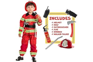 Spooktacular CreationsBAMBINO UNISEX Red Fireman Costume per Halloween Dress Up-3T