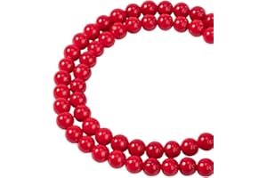NBEADS 1 Fili 65Pcs/Filo 6 mm di Pietre Preziose Perle di Giada, Perline per Creare Gioielli, Red