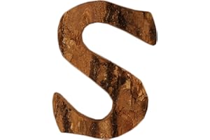 Anawakia Hölzerne Buchstaben A B C D E F G H I J K L M N O P Q R S T U V W X Y Z Vintage Massivholzrinde Holz Nummer Zahlen & 0 1 2 3 4 5 6 7 8 9 Retro DIY Dekoration (S)