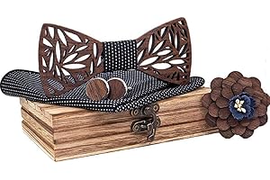 BEFORBIO Noeud papillon bois fait main, chic et tendance, accessoire mode ou idée cadeau. Ajustable facilement.