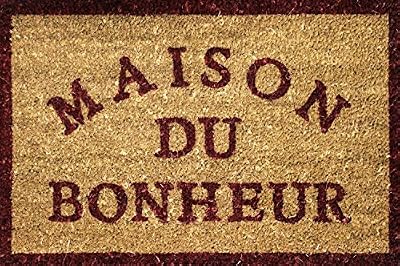 Tapis Déco Paillasson Imprimé Bonheur Coco/PVC Imprimé 60 x 40 cm
