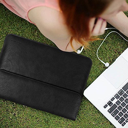 Fintie 11-12 Zoll Tasche – Kunstleder Hülle Schutzhülle Sleeve Wallet Case Aktentasche mit Karten-Slot für Microsoft Surface Pro 4 / 3, Surface 3, Lenovo Yoga Book 10,1 Zoll, MacBook Air 11 / MacBook 12 Notebook Laptop Bag, Schwarz - 8