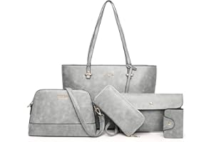 AlwaySky Handtaschen-Set für Damen 5er Pack Tote Geldbörse Handtaschen Set PU-Leder Umhängetasche