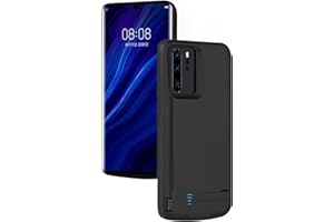 Huije Huawei P30 Pro Akku Hülle, 5000mAh Tragbare Ladebatterie Zusatzakku Externe Handyhülle Batterie Wiederaufladbare Schutzhülle Battery Pack Power Bank Akku Case für Huawei P30 Pro - Schwarz