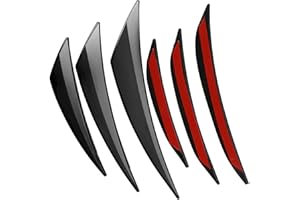 GEARCELL 6pcs Car Front Bumper Lip Splitter, Universal Auto Anti-Collision Strip, Decoration Side Canards Splitter Fins Black