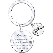 Portachiavi Personalizzato Con Scritta Per Cugino – Regalo In Acciaio Inossidabile Con Sacchetto - 2