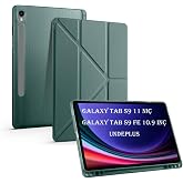 UnDePlus Samsung Galaxy Tab S10 Lite FE/S10/S9 FE/S9 ile uyumlu Kılıf Kalem B&ouml;lmeli Trifolding Case(12.4in&ccedil; Değildir) Koyu Ye