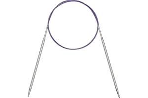 Coopay Aiguilles à tricoter circulaires de 4,5 mm et 100 cm de long, aiguilles circulaires en acier avec câble flexible, épingles à tricoter circulaires fixes en métal pour couvertures, grands