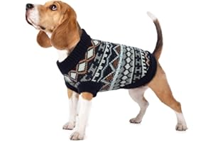 Hjumarayan Jersey para Perro Mediano - Precioso Jersey Navideño, Cálido y Boho para Perros Medianos (Azul Marino, L)