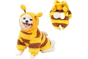 ANIAC Haustier-Kapuzenpullover für Katzen, Kaninchen, Outfit mit Hasenohren, niedliches Sweatshirt, Frühling und Herbst, Welpen, Strickpullover, Kitty, weiche Strickwaren (Gelb, XL)