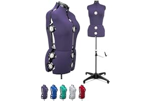 Beyond Your Thoughts Female Adjustable Mannequin Dummy Dress Form with 13 Dials for Sewing Dressmaking Tailors Mannequin Display Costume Purple for 14-20