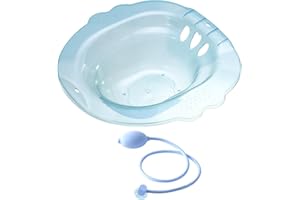 predolo Traslucido Bidet 15x15x4,7, Bidet Portatile per WC per Chi Soffre di Emorroidi, Hip Basin Bidet con Sciacquone per Adattarsi alla Maggior Parte dei Sedili WC Standard, Blu