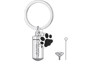 Canghai Porte-clés urne funéraire en acier inoxydable avec pendentif en forme de patte de chien pour cendres (I still need you close to me)