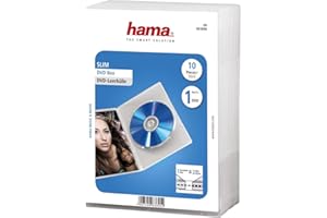 Hama | Slim DVD Jewel Case | Pack of 10 | White/Transparent