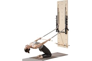 VEVOR Wall Mounted Pilates Reformer Machine, Maple Wood Pilates Springboard, Exercise Equipment with Resistance Springs, Yoga Fitness Trainer, Suitable for Flexibility Balance, Home Gym Studio Workout