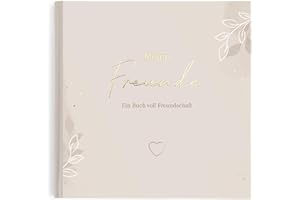 KIND OF HAZEL Friendship Book for Adults - Poetry Album to Fill in for Best Friend, Colleague, Farewell, Birthday - Guest Book, Bucket List, Memory Book - Beige