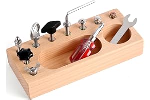 LEARNTOY Montessori Busy Board with Wooden Screwdriver | Fine Motor Skills Toy for 2 3 4 5 Year Olds | Sensory Travel Activity | STEM Learning Toy UK​