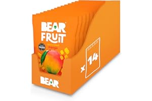 BEAR Fruit Dried Mango Packs - Gently Baked Fruit - Healthy - Vegan - 14 x 35g