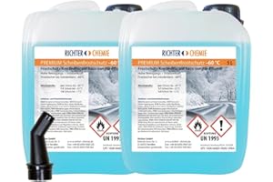 ‎RICHTER CHEMIE 10 Liter (2 x 5 Liter) Premium Scheibenfrostschutz - 60 Grad | Frostschutz Konzentrat für die Auto Scheibenwaschanlage | Scheibenfrostschutz Konzentrat 10L | Frostschutzmittel Scheibenwaschanlage