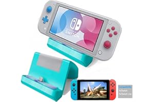TNE - Support de charge Switch Lite | Mini station d'accueil de chargement avec port USB de type C pour Nintendo Switch/Switch Lite 2019 Portable Gaming System (Turquoise)