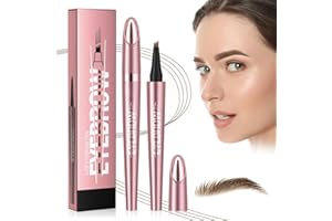TBLMPNE Crayon Sourcil imperméable avec 4 pointes de fourchette, 2025 Magique 3D Micro Crayon Sourcils, Crayon Sourcil Waterproof crée sans effort des sourcils d'apparence naturelle (1# Brun clair)