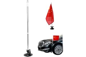 OBELUNRP Porta del palo della bandiera per auto della bandiera telescopica con molla di aspirazione per aspirazione per esterno Porta della bandiera di aspirazione per auto, camion, barche e veicoli, palo del