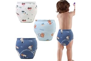 DIFLAX 3 Piezas Calzones de Entrenamiento para Bebé, Bragas de Aprendizaje, pañal de Aprendizaje Calzoncillos Aprendizaje, Calzones de Entrenamiento Reutilizables para Bebés, Pantalones de Entrenamiento